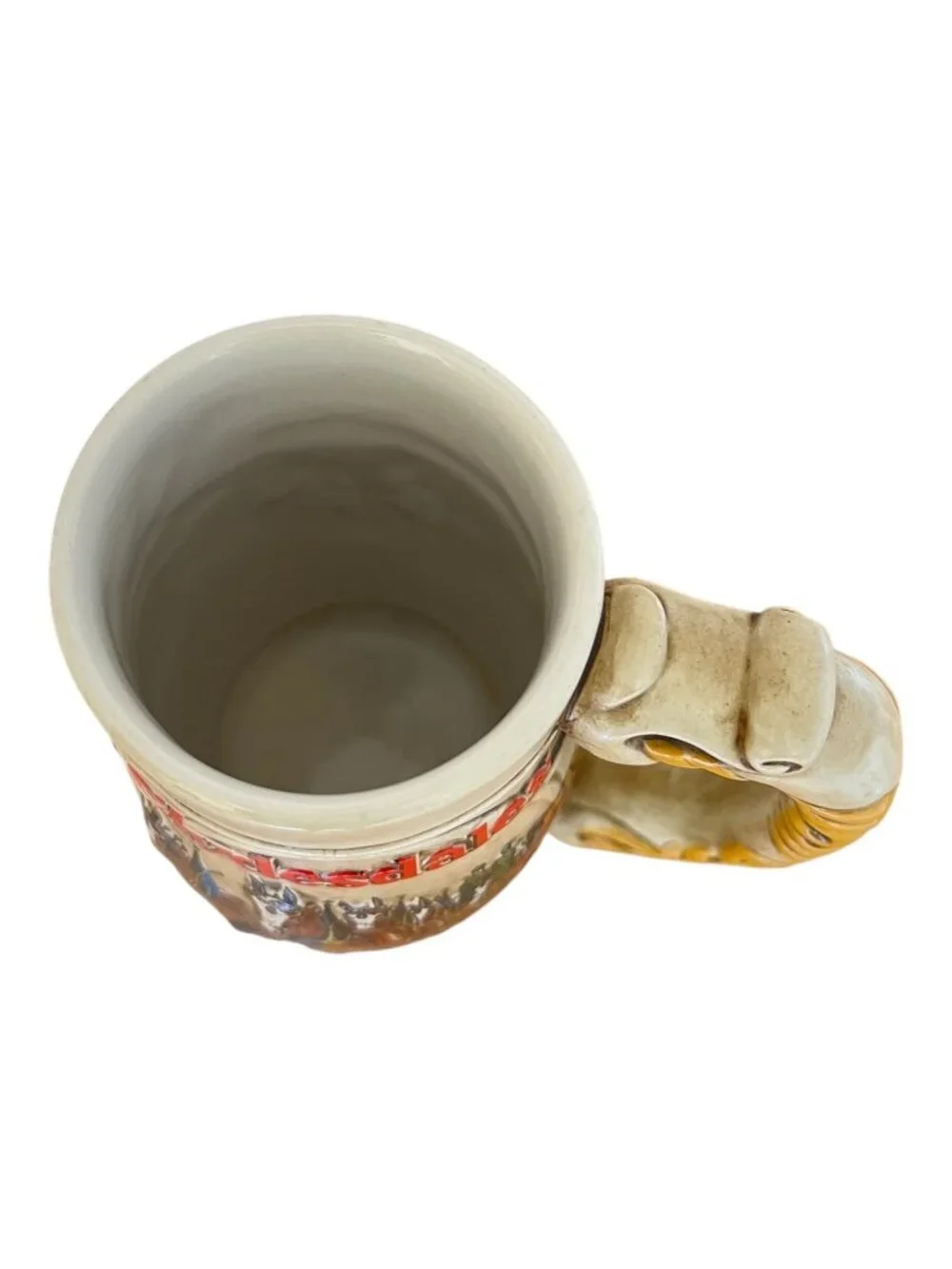 Vintage Budweiser Clydesdales Beer Stein, Ceramarte Brazil, Relief Tankard, 6.5